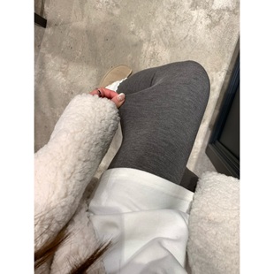 Halonini 羊绒leggings 显瘦好穿保暖收腰提臀灰色瑜伽裤打底裤冬