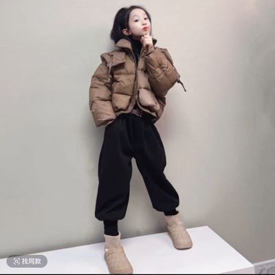 女童短款加厚白鸭绒羽绒服