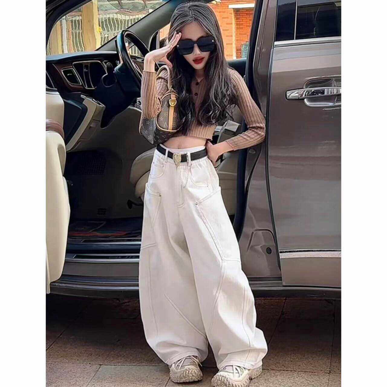 女童秋季时髦炸街牛仔裤中大童洋气街舞弯刀裤女孩表演阔腿香蕉裤,童装/婴儿装/亲子装,儿童牛仔裤,淘宝优惠券,粉丝福利购,淘宝优惠卷