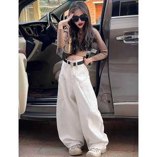 女孩表演阔腿香蕉裤 中大童洋气街舞弯刀裤 时髦炸街牛仔裤 女童秋季