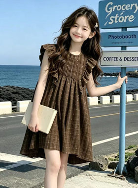 女童夏季新款无袖圆点连衣裙