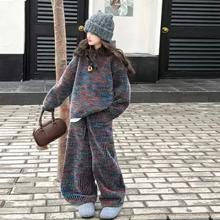 女童冬款韩版休闲加绒加厚连帽卫衣套装中大童洋气儿童新年服冬装,童装/婴儿装/亲子装,套装,淘宝优惠券,粉丝福利购,淘宝优惠卷