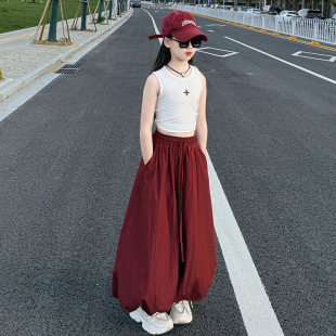 女童灯笼裤2026新款夏季儿童洋气韩版中大童阔腿裤洋气休闲裤