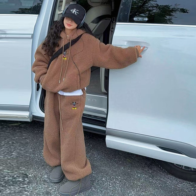 女童秋冬季连帽卫衣套装