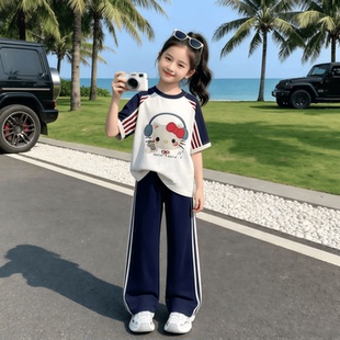 韩版女童2026新款夏季卡通两件套装中大童休闲运动套装儿童夏装