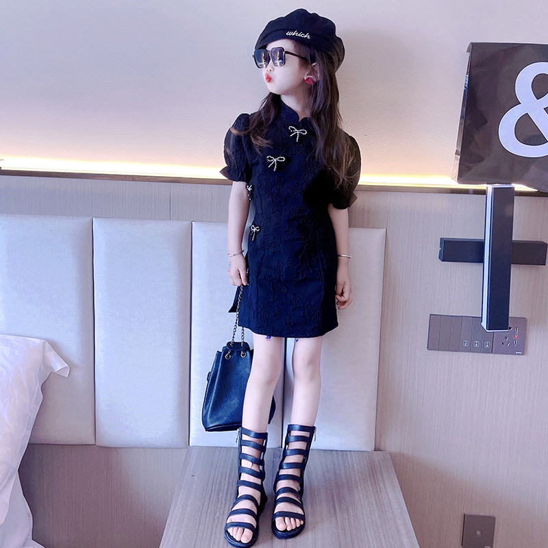 女童连衣裙夏装2025新款洋气盘扣短袖旗袍裙女大童中国风汉服裙子,童装/婴儿装/亲子装,连衣裙,淘宝优惠券,粉丝福利购,淘宝优惠卷