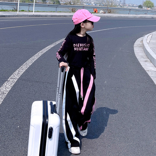 女童嘻哈阔腿裤2025春秋新款