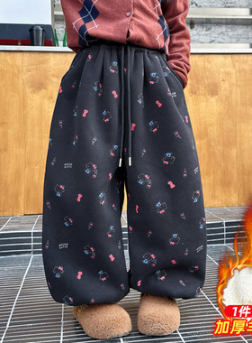 涵涵小铺&H358款满印KT猫羊驼绒灯笼裤