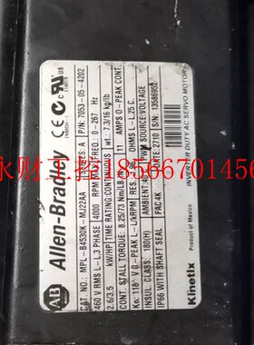 议价AB伺服电机 MPL-B4530K-MJ22AA 2.6/3.5KW￥
