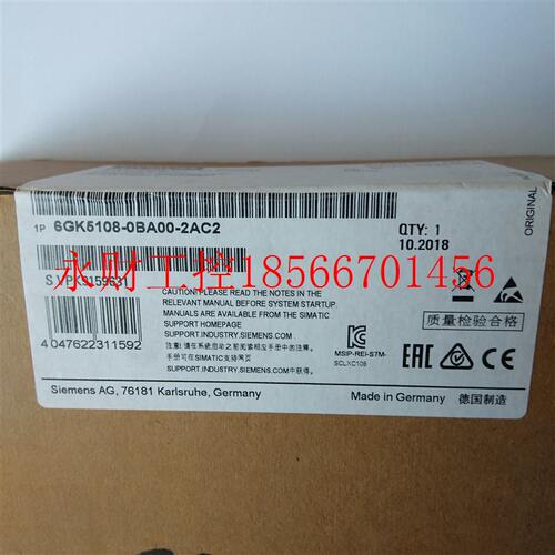 议价6GK5108-0BA00-2AC2 西门子XC108非管理型8口交换机 RJ45端￥