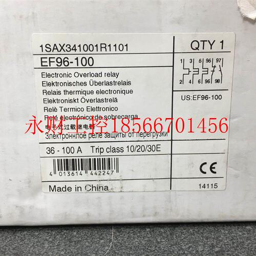 议价ABB EF 电子式过载继电器;EF96-100￥