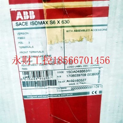 议价ABB SACE ISOMAS S6X 630 PR212/PM 3P 630A￥