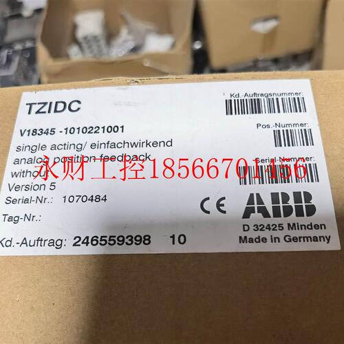 议价ABB阀门定位器,V18345-1010221001全新原装正品,可以提供￥