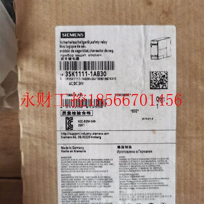 议价西门子3SK1111-1AB30 SIRIUS安全开关设备继电器3SK1112-1B￥