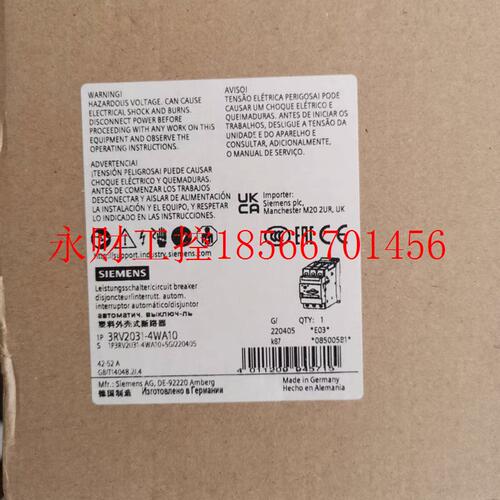 议价全新西门子断路器3RV2031-4WA10￥