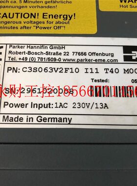 议价a现rker派克驱动ZARC3S063V2F310 I11P T40 M00货CS063V2F1￥