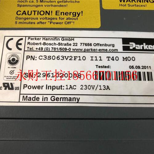 议价a现rker派克驱动ZARC3S063V2F310 I11P T40 M00货CS063V2F1￥