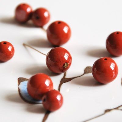 红石4-6mm散珠子玛瑙diy手工