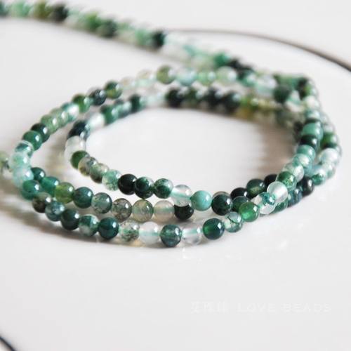 天然水草玛瑙2mm3mm4mm小米珠 diy流苏穗子手链手工串珠配件