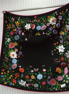 WOW！H家高级感抹胸丝巾女90x90cm大方巾法式复古职业装围巾披肩