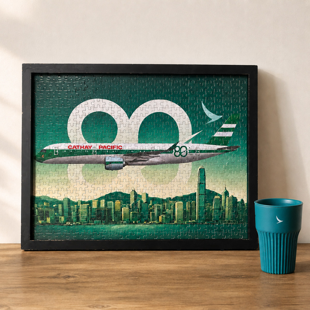国泰航空80周年拼图玩具挂画图片