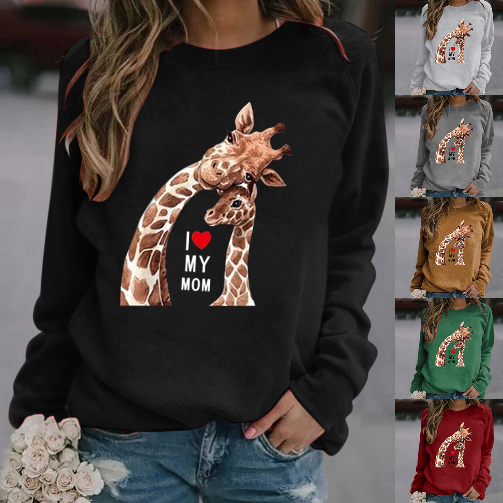 欧美跨境2023新款女上衣wish亚马逊 ebay热卖动物印花卫衣女TEMU