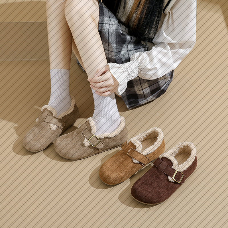 加绒勃肯鞋女外穿2025新秋冬一脚