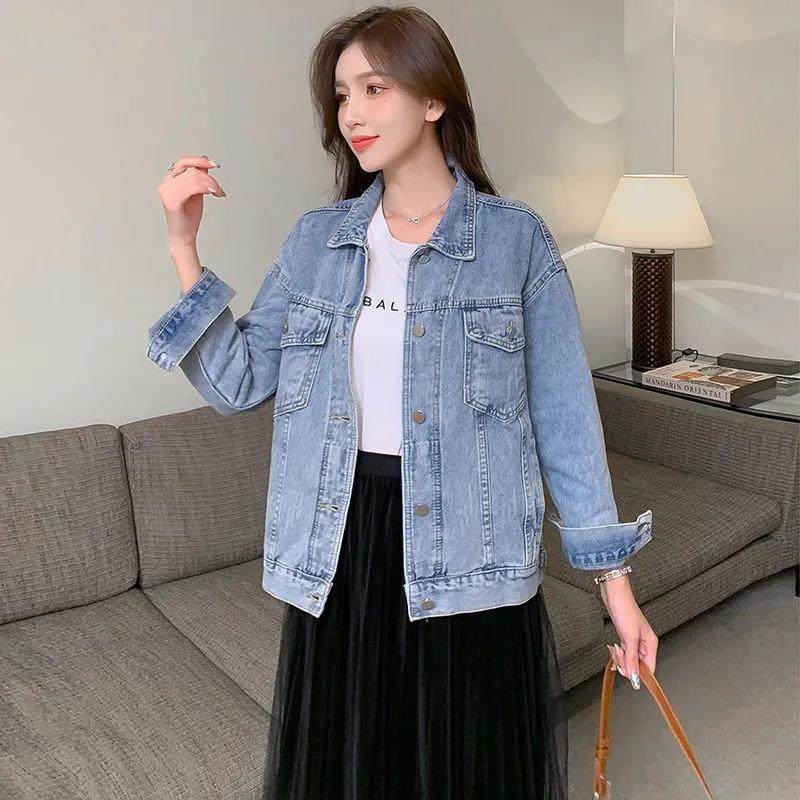 2025秋季新款大码宽松显瘦牛仔外套女港味休闲牛仔衣百搭优质上衣,女装/女士精品,短外套,淘宝优惠券,粉丝福利购,淘宝优惠卷