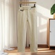 琳 松紧腰加绒修身 显瘦白色束脚休闲裤 专柜价579 专柜正品 25冬
