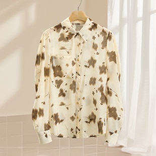 碎花宽松显瘦衬衫 时尚 品牌撤柜折扣25秋休闲上衣 专柜价429