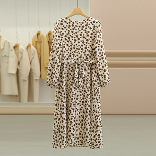 小清新碎花收腰显瘦连衣裙007品牌折扣店25冬长袖 韩版 裙子