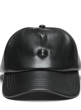 ALLEYES 眼珠设计黑色皮质棒球帽