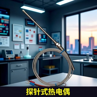 探针式 热电偶K型变送器M8螺纹金属屏蔽线温度热敏电阻温度传感器
