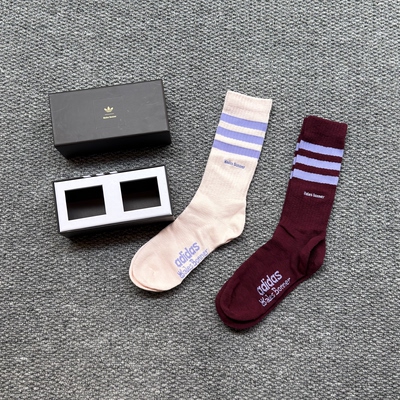 ADIDAS阿迪达斯 x Wales Bonner 联名 3-Stripes 长筒运动袜