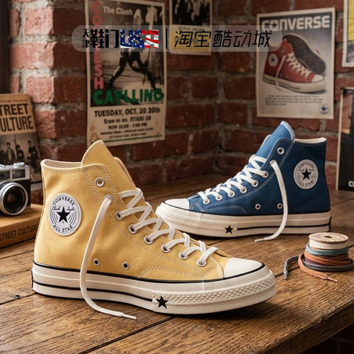 CONVERSE/匡威 Chuck 70 X 情侣款 系带高帮纯色休闲舒适帆布鞋