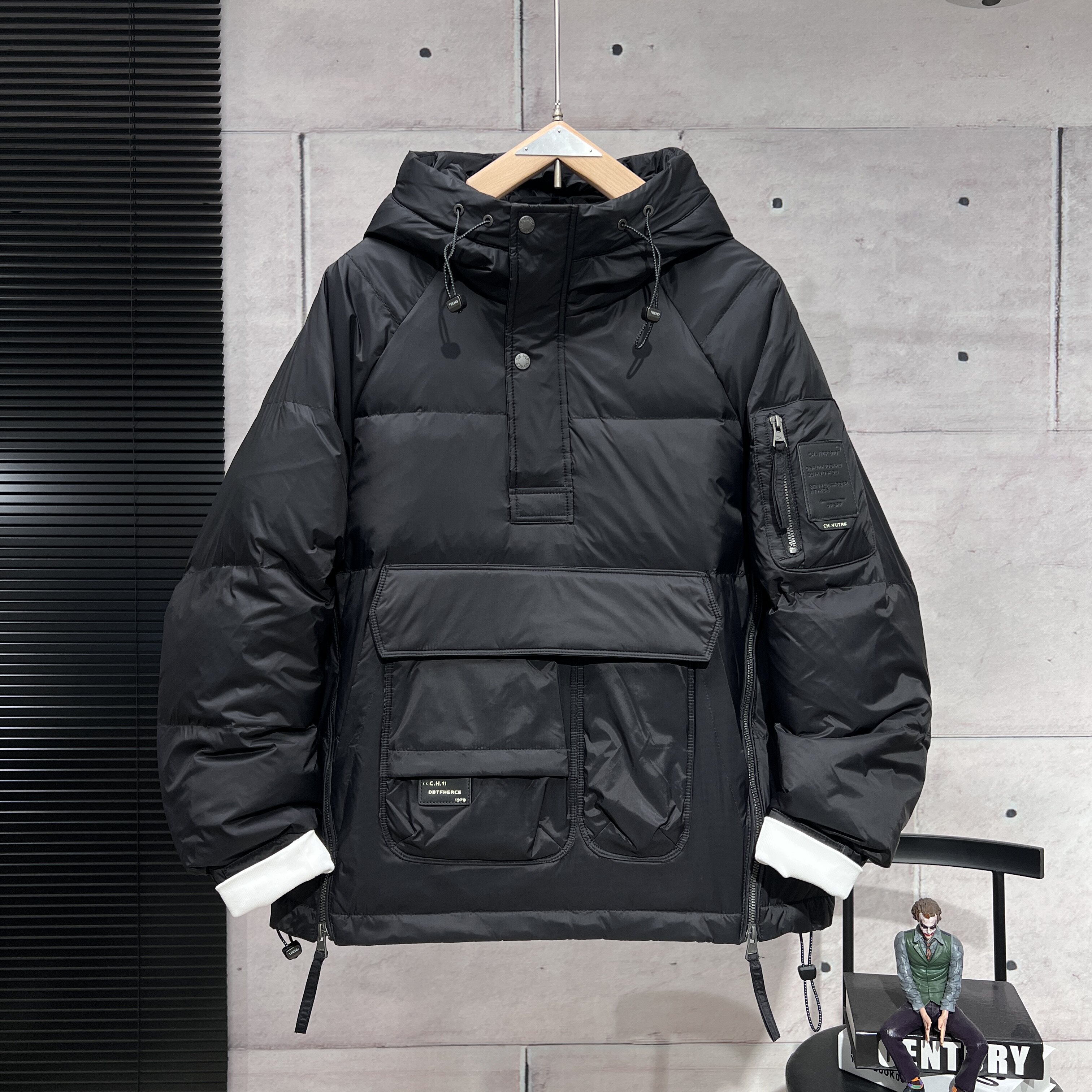 2025冬季新款男士连帽套头羽羽绒服