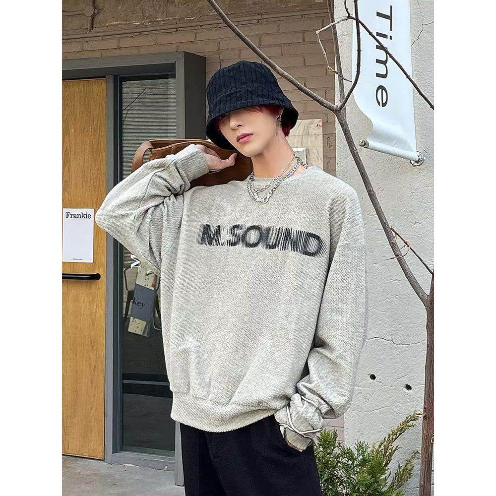 1506-1/W88021/P34春秋季美式休闲痞帅高端字母印花灰色卫衣，男装卫衣，星座1506-1