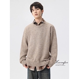 1506/QM2330/P63简约风假两件衬衫领针织衫男士秋冬季新款2，男装针织衫/毛衣，星座1506-1