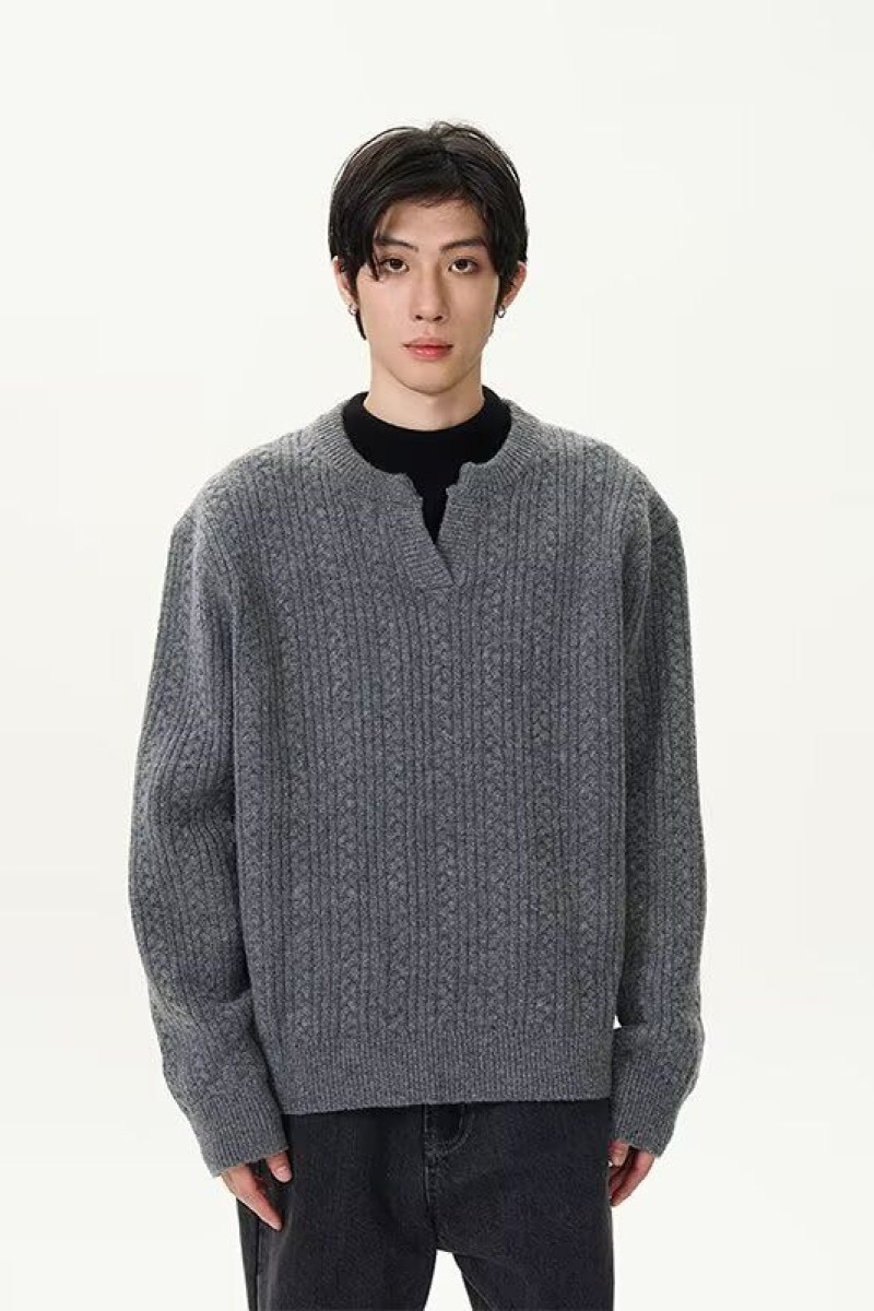 1506-1/MM53081/P57秋冬高级感简约休闲慵懒麻花纹针织衫，男装针织衫/毛衣，星座1506-1