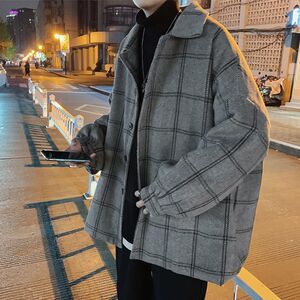 1506-1/M9051/P42秋装情侣装毛呢大衣中长款男图片