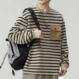 1506-1/WJD031/P38新品男士条纹长袖t恤男潮流体恤男款，男装T恤，星座1506-1