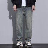 1506-1/KG4031/P44美式牛仔裤男士潮牌直筒宽松阔腿裤，男装牛仔裤，星座1506-1