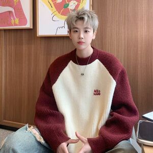 1506/QM1620/P49美式男秋季圆领宽松学院风潮牌休闲针织衫外套1,针织衫/毛衣,星座1506-1