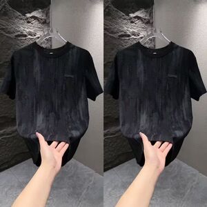 1506-1/TT591/P35短袖t恤男潮牌夏季宽松五分袖简约印花上衣1图片