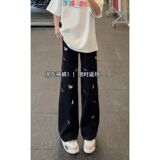 1506-1/KD7901/P46美式高街vibe裤子男加长高个子破洞牛仔裤，男装牛仔裤，星座1506-1