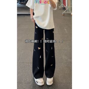 1506-1/KD7901/P46美式高街vibe裤子男加长高个子破洞牛仔裤图片
