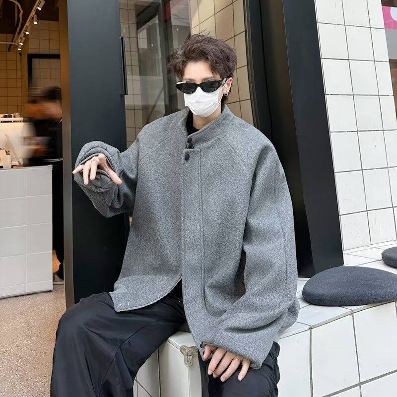 1506-1/JJK5041/P61秋季开衫老钱百搭松弛慵懒感上衣情侣外套，男装毛呢大衣，星座1506-1