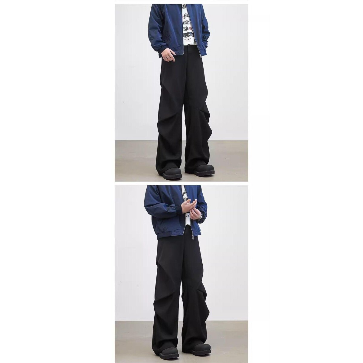 1506-1/KVS1071/P48高街直筒阔腿喇叭裤子加长西裤秋季,男装西裤,星座1506-1
