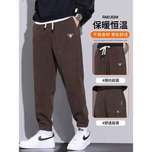 1506/K1041/P40加绒休闲裤男宽松直筒休闲裤冬季潮男束脚裤子1图片