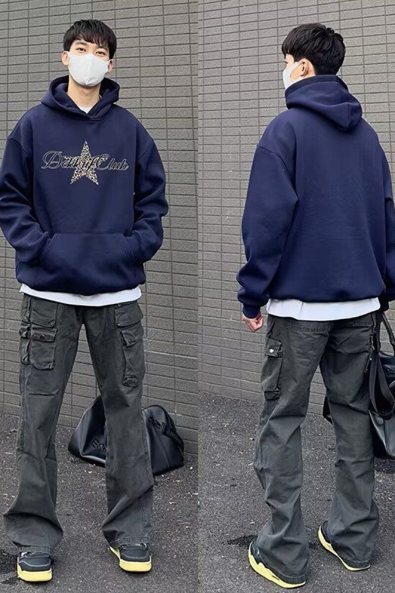 1506-1/WT2821/P48复古吹喇叭印花连帽加绒宽松套头卫衣男女嘻哈,男装卫衣,星座1506-1